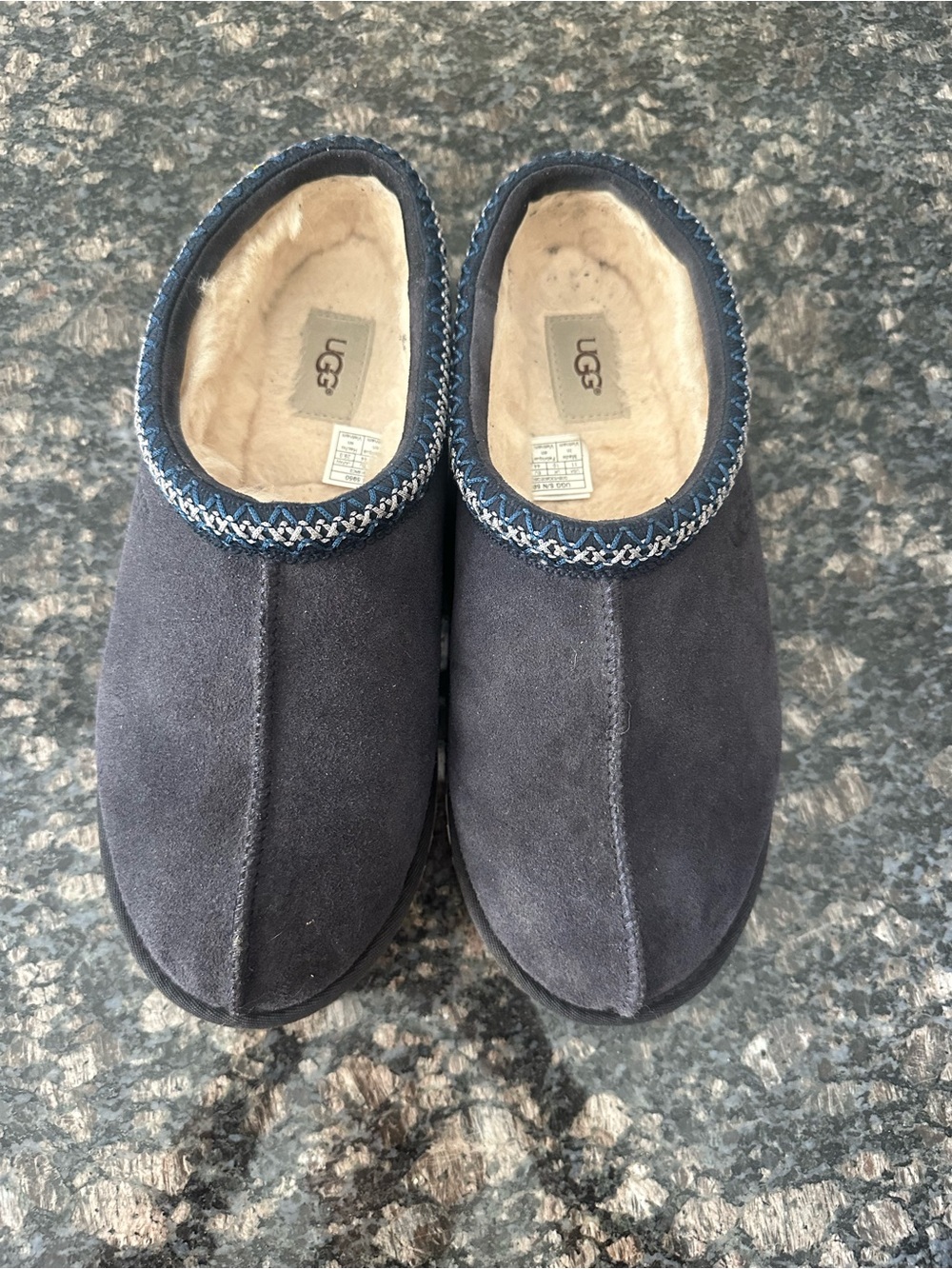 UGG men’s Navy Slip-On Tasman Slippers - Picture 3 of 5